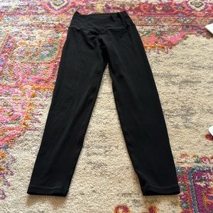 Aerie 7/8 Crossover Waist Black Leggings